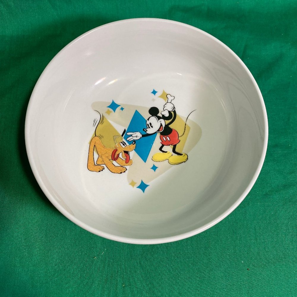 Disney Gibson Cereal Soup Bowl Mickey and Pluto